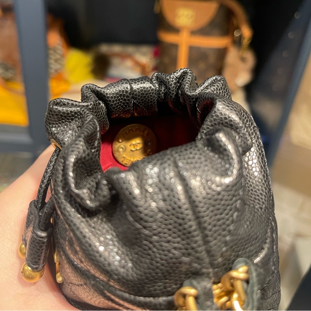Authentic Chanel Micro Medallion Drawstring Cavia… - image 6